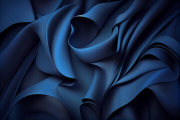 Abstract background fabric dark blue. Generative AI