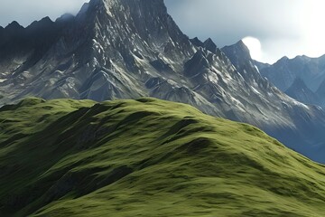 Fototapeta na wymiar beautiful mountain isolated on white background. Generative AI