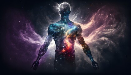 Astral body in the middle of a galaxy - AI Generated