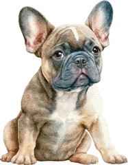 Fototapeta premium French bulldog illustration created with Generative AI technology