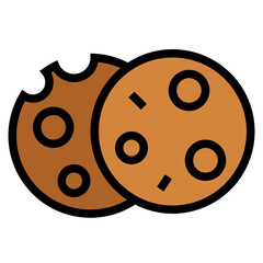 cookie filled outline icon style
