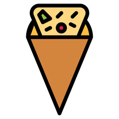 crepe filled outline icon style