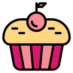 cupcake filled outline icon style