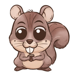 Vector illustration of cartoon squirrel