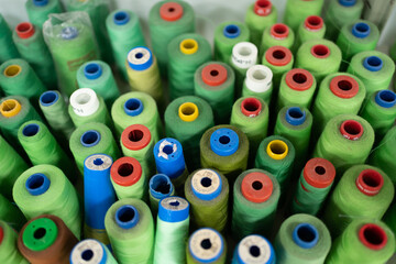 Fototapeta premium Colorful bobbins in the atelier