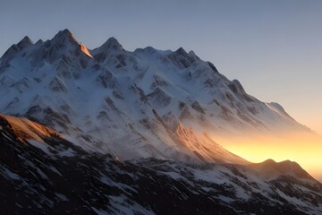 Fototapeta na wymiar scenic sunrise in the high mountains of the alpes. Generative AI