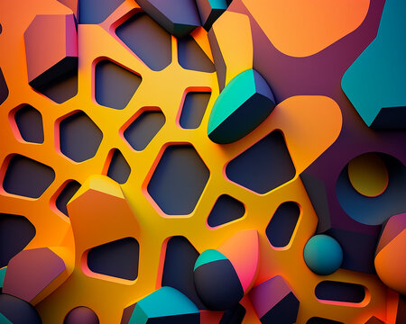 generative ai illustration of Abstract Delaunay Voronoi background