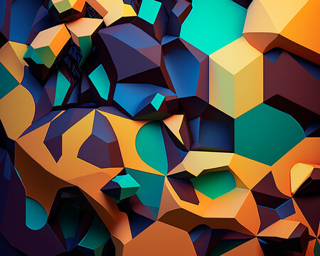 generative ai illustration of Abstract Delaunay Voronoi background