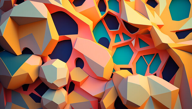 generative ai illustration of Abstract Delaunay Voronoi background