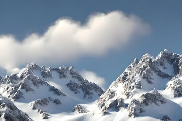 Fototapeta na wymiar Snowy mountains Isolate on white background 3d illustration. Generative AI