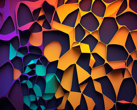 generative ai illustration of Abstract Delaunay Voronoi background