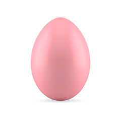 Easter pink egg glossy traditional festive holiday creative decor element 3d icon realistic vector