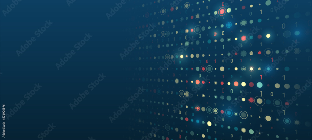 Poster Structuring the flow of information. Data analytics concept. Futuristic file organized. Sorting a large amount of data on a dark background.
