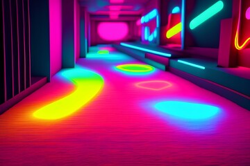 neon light carpet - generative ai