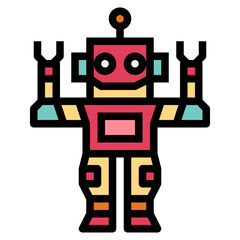 robot filled outline icon style