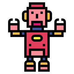 robot filled outline icon style