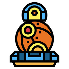 robot filled outline icon style