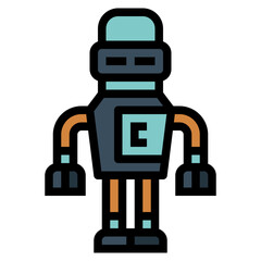 robot filled outline icon style