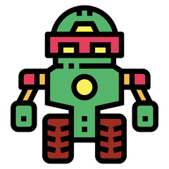 Fototapeta premium robot filled outline icon style