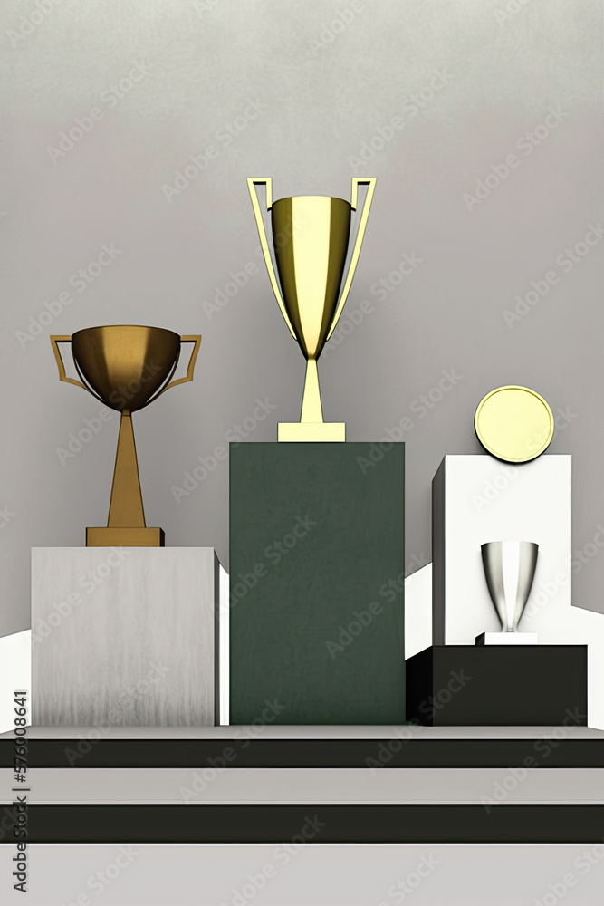 Wall mural ai generated illustration of retro styled trophy