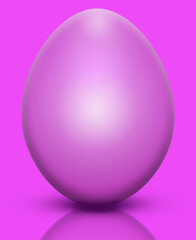 A pink Easter egg reflecting off a surface. Religion concept, Easter.