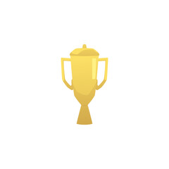 Obraz premium Winner golden first place trophy cup icon, flat vector illustrat