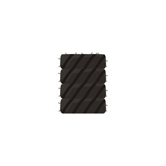 Pile of the car rubber tires flat vector illustration isolated o