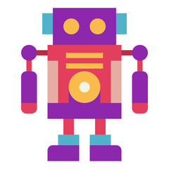 robot flat icon style