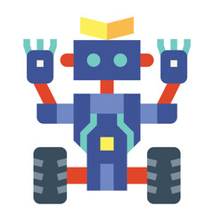 robot flat icon style