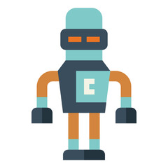 robot flat icon style