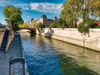 River Seine Paris France in autumn or fall view landscape