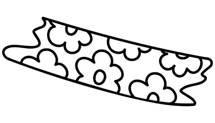 Cute doodle patch from the collection of girly stickers. Cartoon color vector illustration.