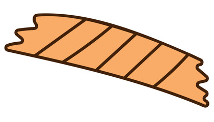 Cute doodle patch striped from the collection of girly stickers. Cartoon color vector illustration.