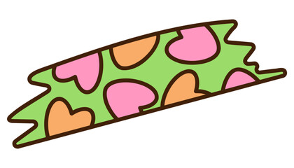 Cute doodle patch3 from the collection of girly stickers. Cartoon color vector illustration.