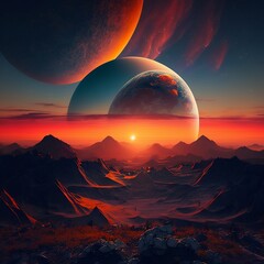 sunrise in the space