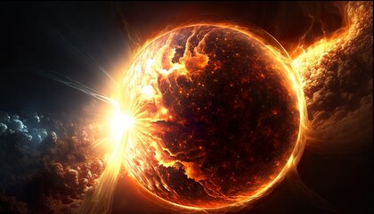 Fototapeta premium Energy of the Sun. Generative AI