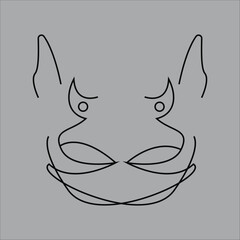 Wolf head icon. Tiger head icon.