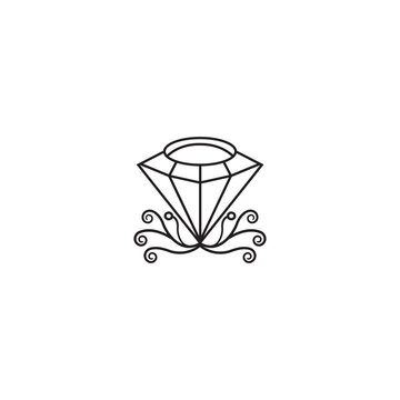 diamond icon line design vector illustration