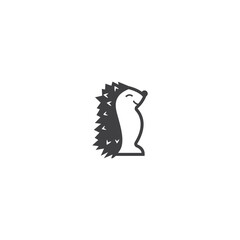 hedgehog logo abstract design vector illustration