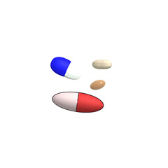 blue and red pills vitamins minerals medicine capsules 