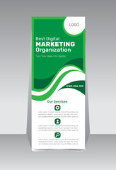 Modern corporate business roll up banner, simple design, green color roll up design, banner for display, digital roll up banner design, Abstract roll up banner design