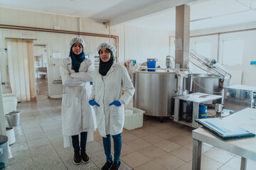  Arab business partner visiting a cheese factory. The concept of investing in small businesses