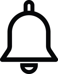 Bell icon vector, Alarm icon , hand bell line isolated sign.
