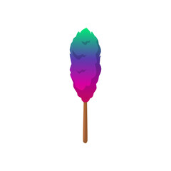 Brush or duster for house cleaning, flat vector illustration isolated on white background.