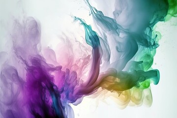 Ink flowing effect under water. Abstract colorful background. Generative AI illustration