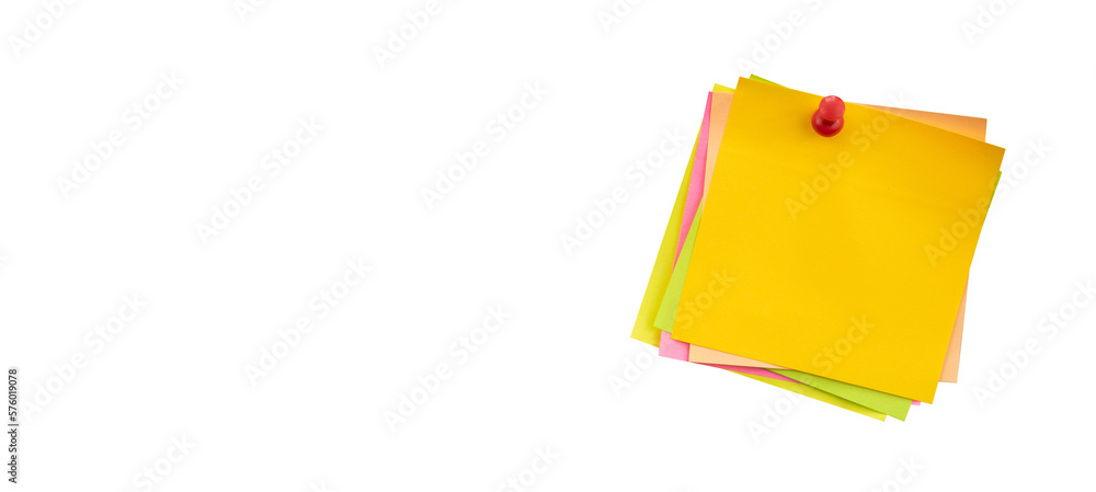 Poster stack of pinned sticky note for copy space