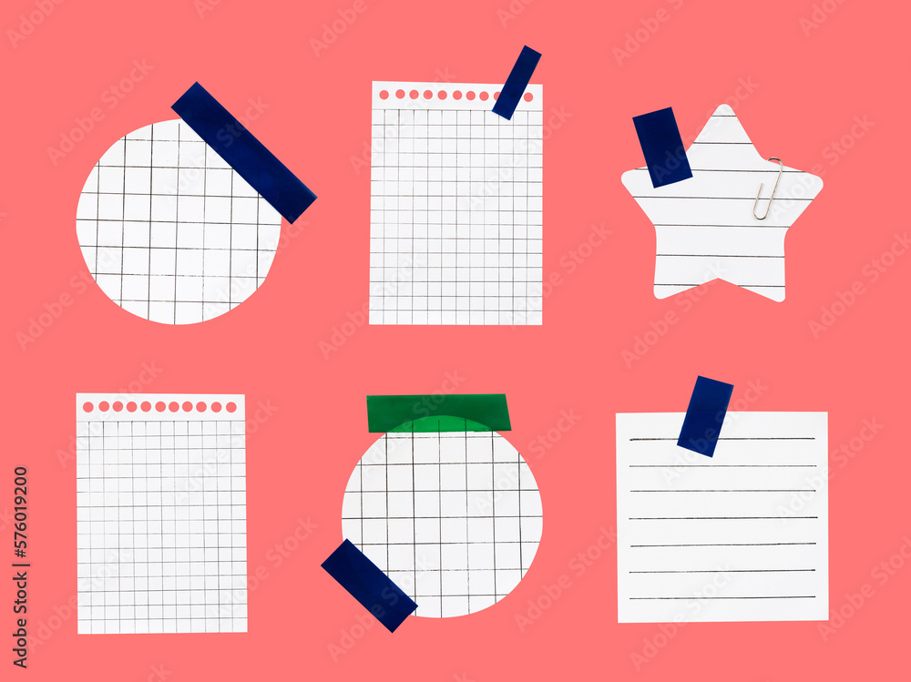 Poster set of stripe paper in various shape
