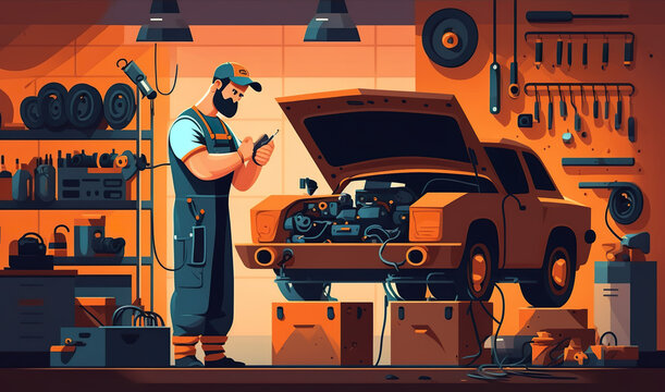 Mechanic In Auto Repair Shop High-Res Vector Graphic - Getty Images