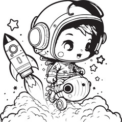 Astronauta y cohete © Antonio