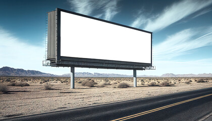 Blank billboard on the road
